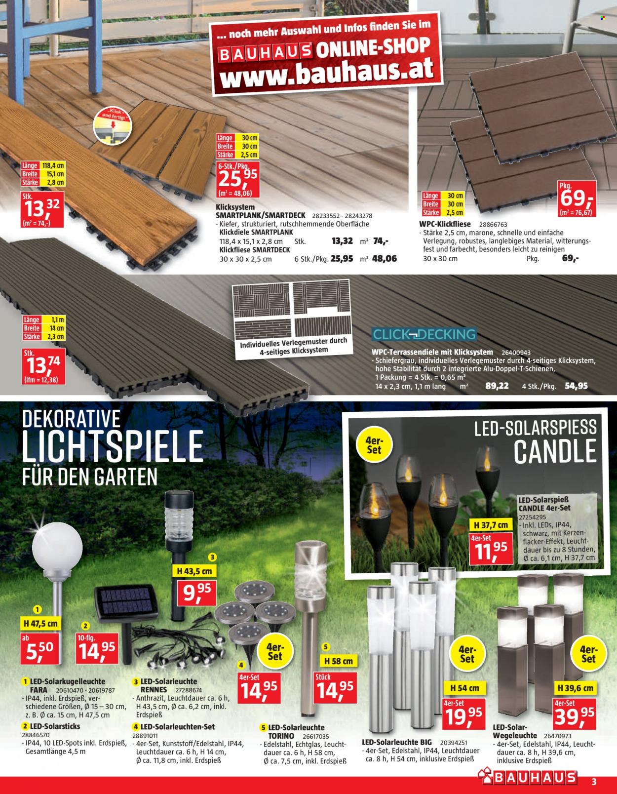 Angebote Bauhaus - 1.6.2022 - 2.7.2022 - Verkaufsprodukte - Solarleuchte. Seite 3.