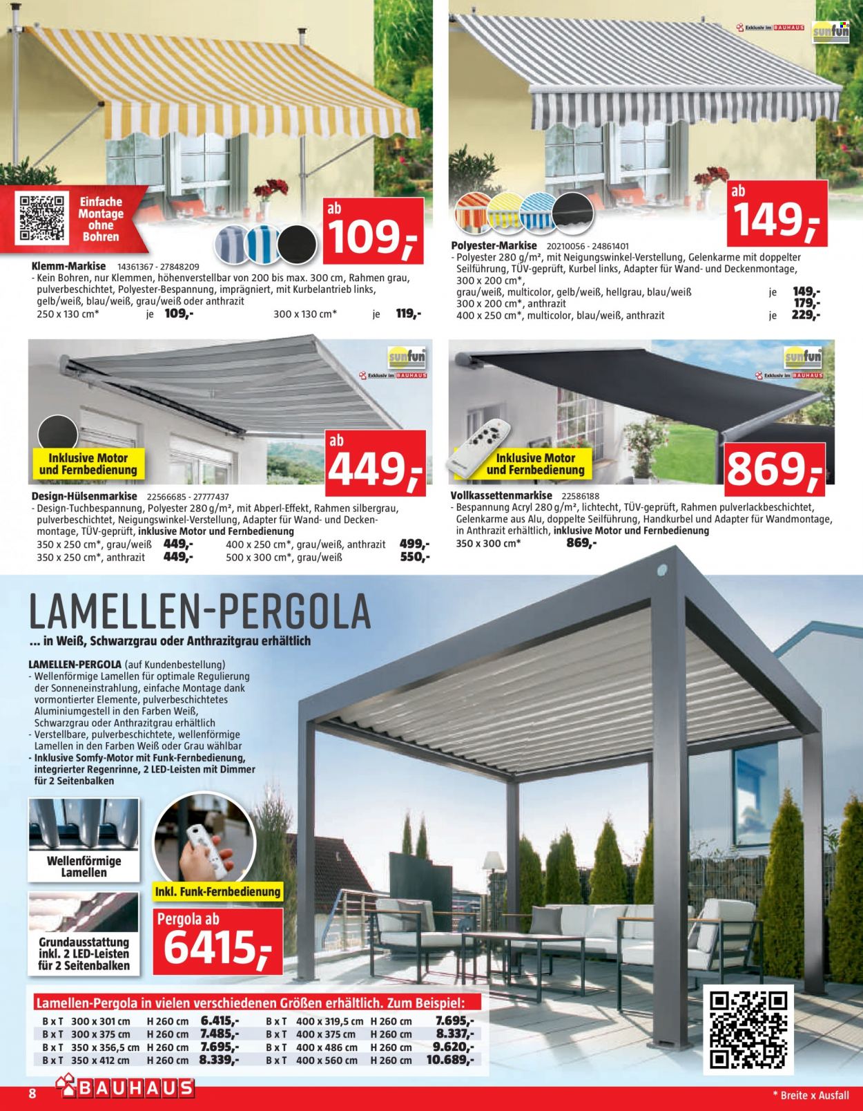 Angebote Bauhaus - 1.6.2022 - 2.7.2022 - Verkaufsprodukte - Terrassenüberdachung. Seite 8.