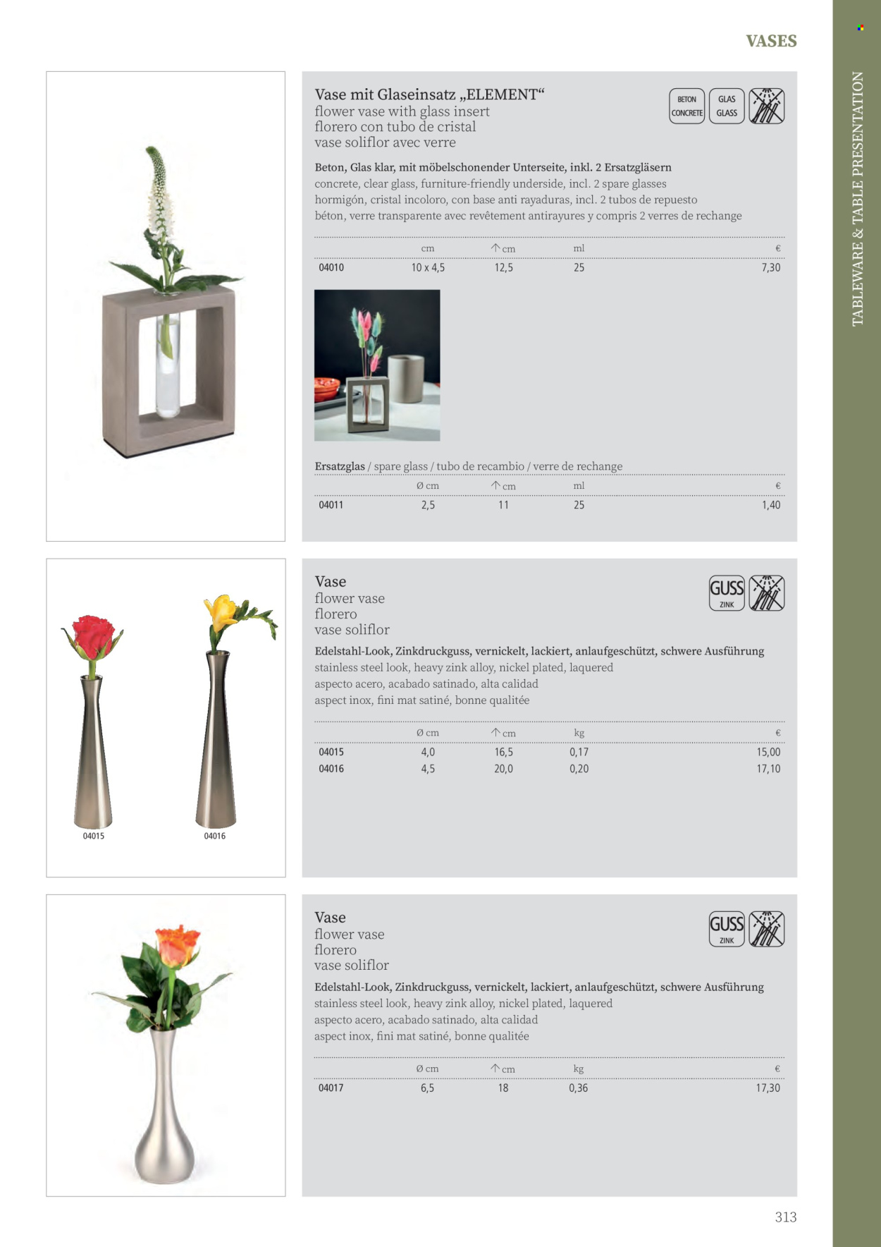 Angebote Metro - Verkaufsprodukte - Vase. Seite 313.