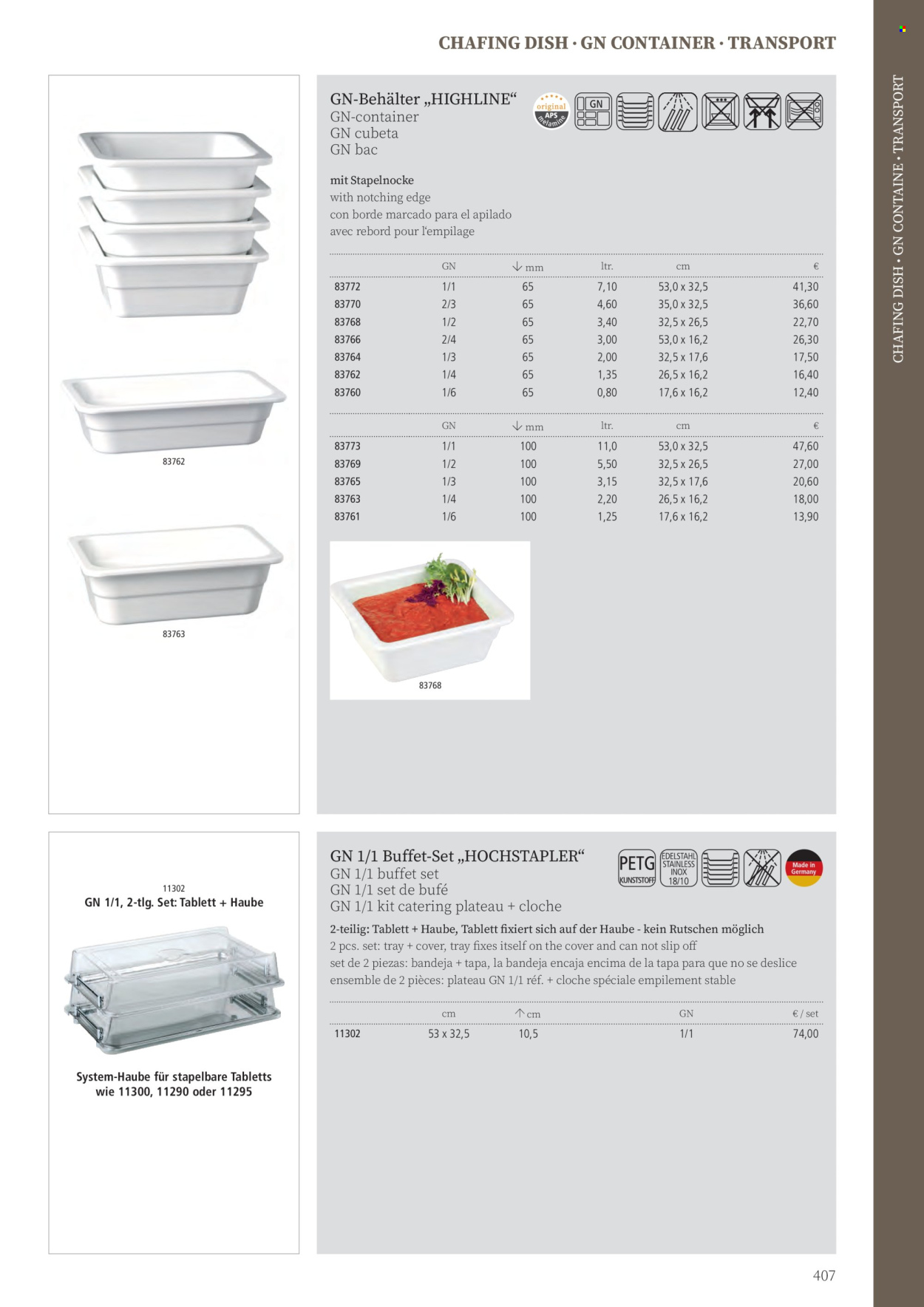 Angebote Metro - Verkaufsprodukte - Container, Tablett, Chafing Dish, Behälter, Slip. Seite 407.