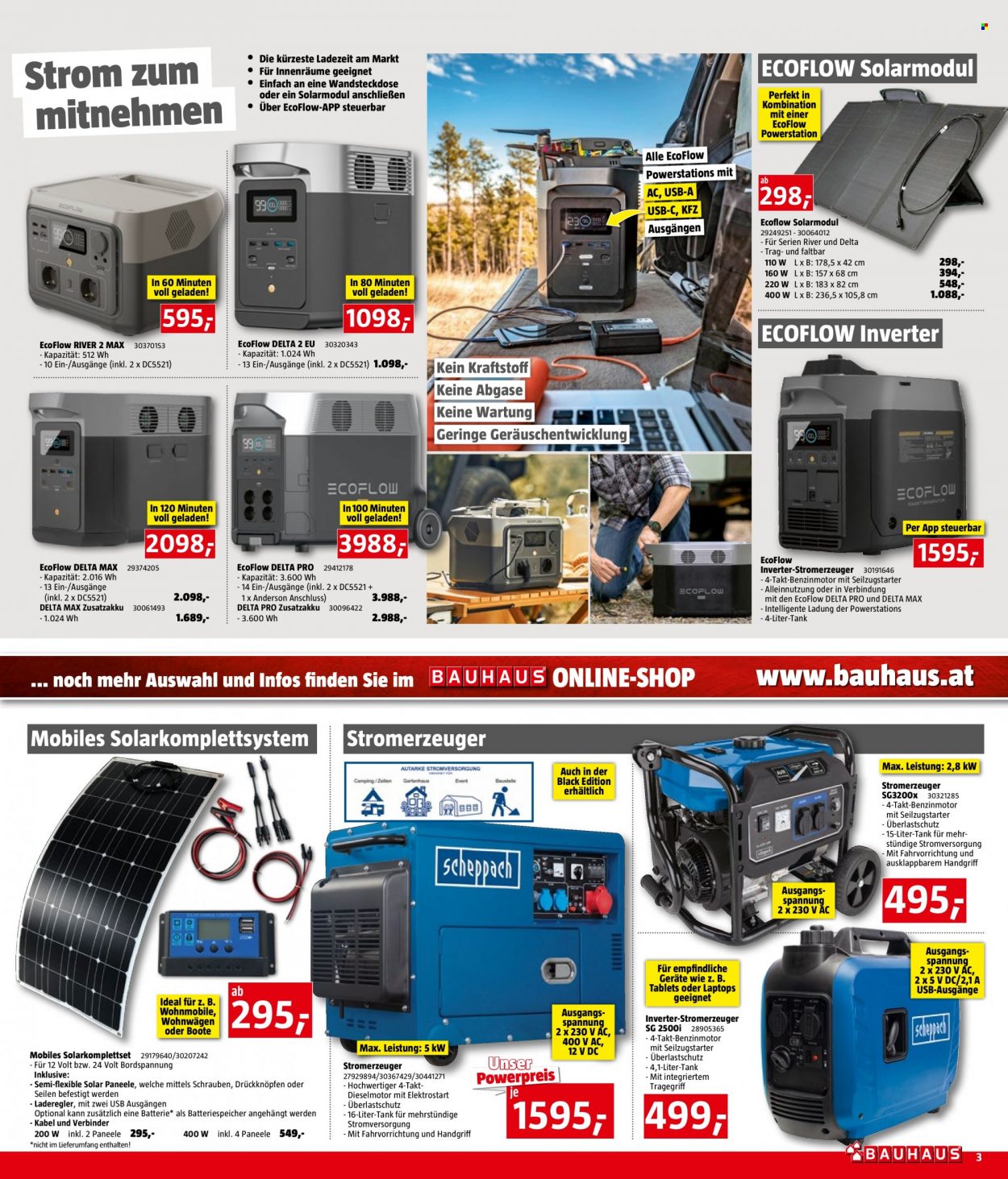 Angebote Bauhaus - 1.3.2023 - 1.4.2023 - Verkaufsprodukte - Stromerzeuger. Seite 3.