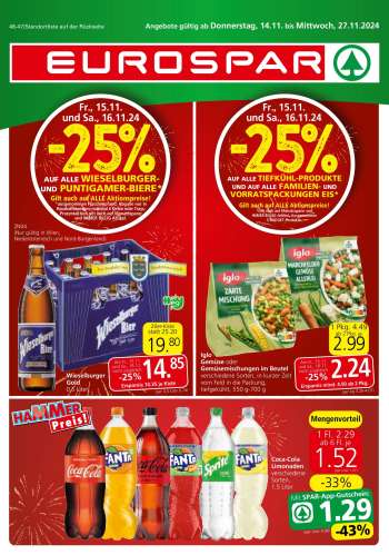 Angebote EUROSPAR - 14.11.2024 - 27.11.2024.