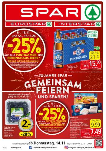 Angebote EUROSPAR - 14.11.2024 - 27.11.2024.