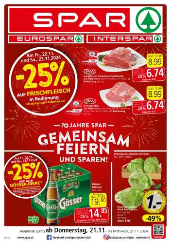 Angebote EUROSPAR - 21.11.2024 - 27.11.2024.