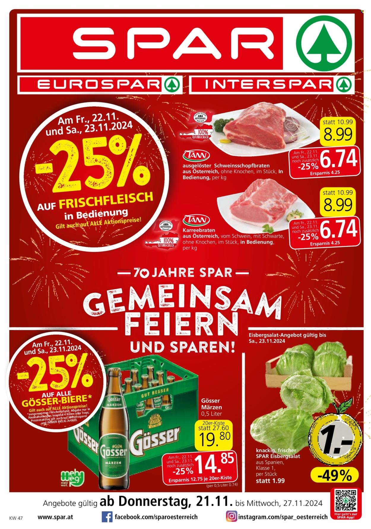 Leták EUROSPAR - 21.11.2024 - 27.11.2024. Strana 1