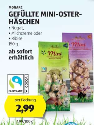 MONARC GEFÜLLTE MINI-OSTER-HÄSCHEN