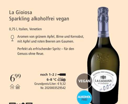 La Gioiosa Sparkling alkoholfrei vegan