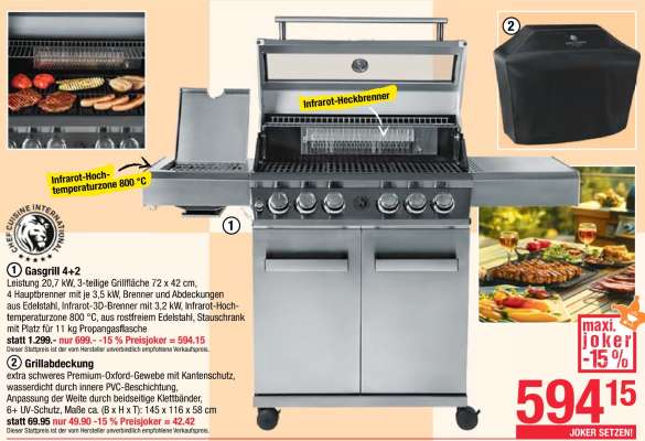 Gasgrill 4+2