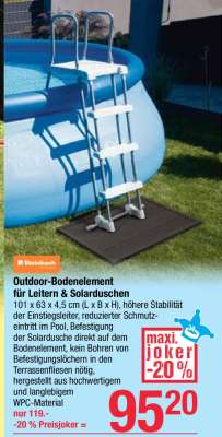 Outdoor-Bodenelement für Leitern & Solarduschen