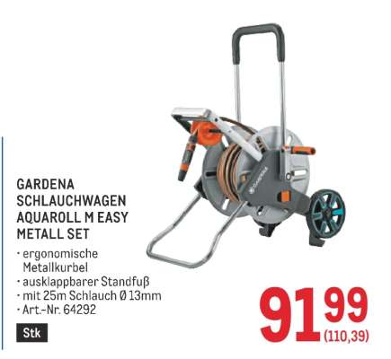 GARDENA SCHLAUCHWAGEN AQUAROLL M EASY METALL SET