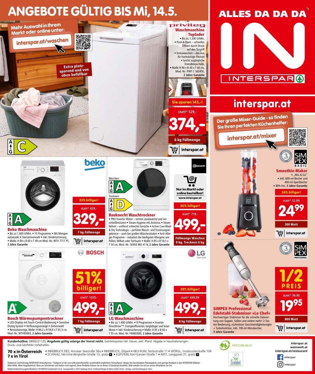 Angebote INTERSPAR - 24.4.2025 - 7.5.2025. Seite 1