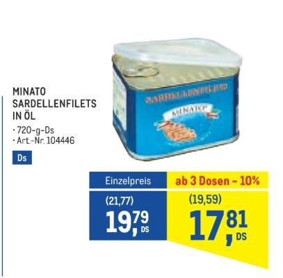 Minato Sardellenfilets in Öl
