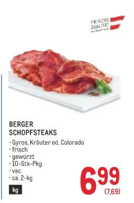 BERGER SCHOPFSTEAKS