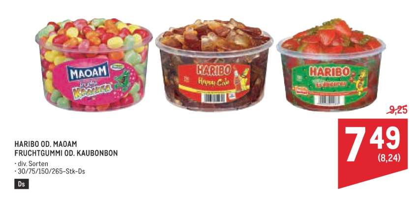 Haribo od. Maoam Fruchtgummi od. Kaubonbon
