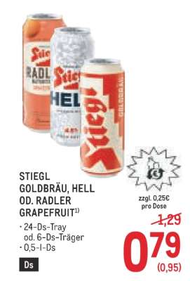 Stiegl Goldbräu, Hell od. Radler Grapefruit