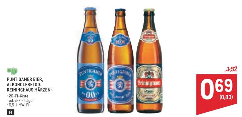 PUNTIGAMER BIER, ALKOHOLFREI OD. REININGHAUS MÄRZEN