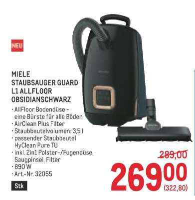 MIELE STAUBSAUGER GUARD L1 ALLFLOOR OBSIDIANSCHWARZ