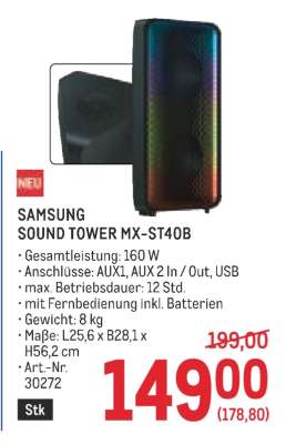 SAMSUNG SOUND TOWER MX-ST40B