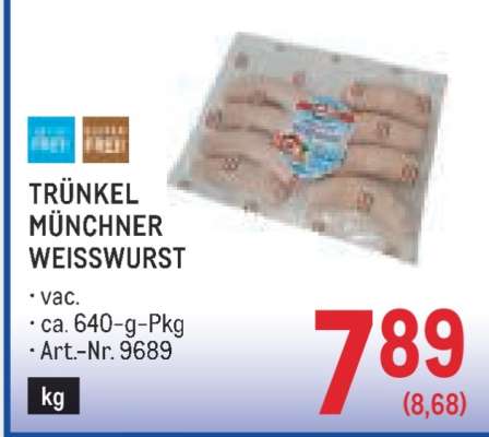 TRÜNKEL MÜNCHNER WEISSWURST