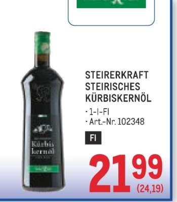 STEIRERKRAFT STEIRISCHES KÜRBISKERNÖL