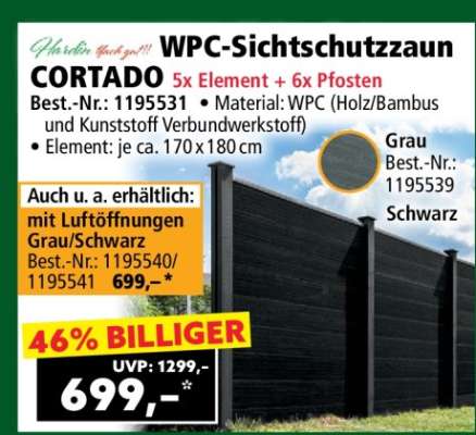 WPC-Sichtschutzzaun CORTADO