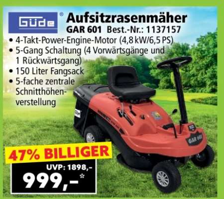 Aufsitzrasenmäher GAR 601