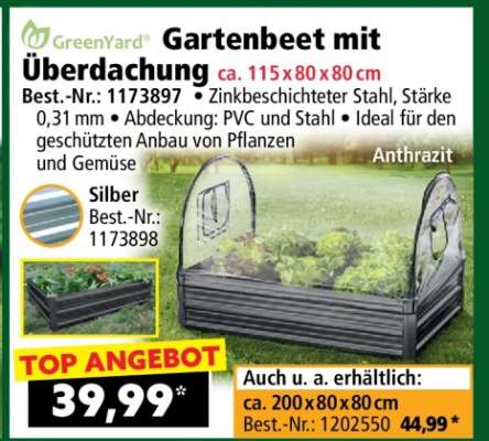 Gartenbeet mit Überdachung