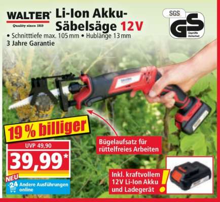 Li-Ion Akku-Säbelsäge 12V