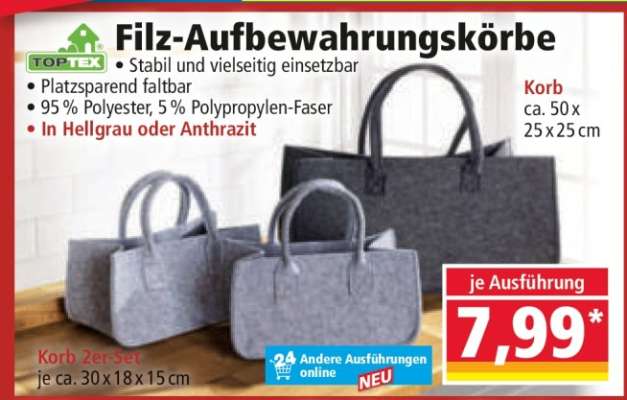 Filz-Aufbewahrungskörbe