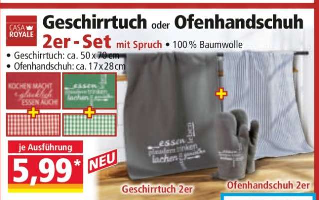 Geschirrtuch oder Ofenhandschuh 2er-Set