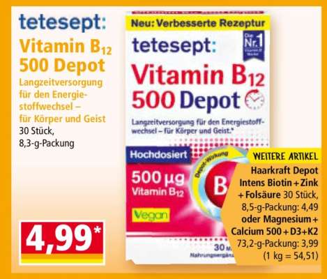 tetesept: Vitamin B12 500 Depot