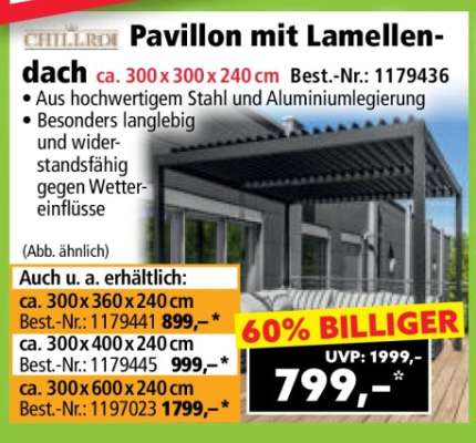 Pavillon mit Lamellendach