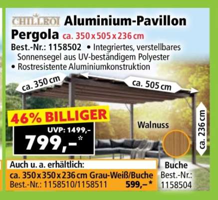 Aluminium-Pavillon Pergola