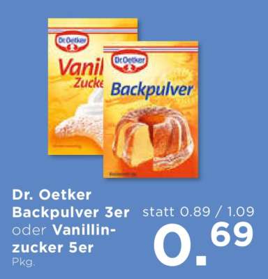 Dr. Oetker Backpulver 3er oder Vanillinzucker 5er