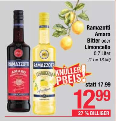 Ramazotti Amaro Bitter oder Limoncello