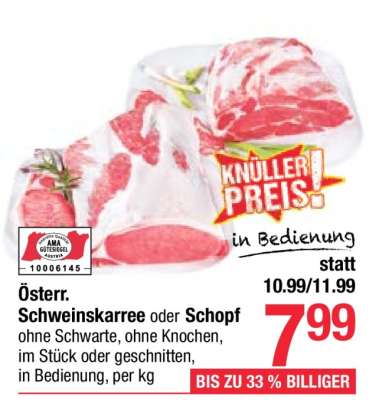 Österr. Schweinskarree oder Schopf