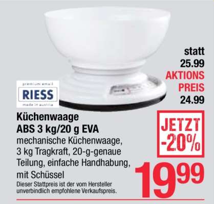 Küchenwaage ABS 3 kg/20 g EVA