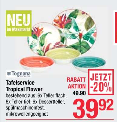 Tafelservice Tropical Flower