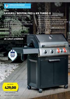 GASGRILL BOSTON PRO 4 KR TURBO II