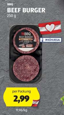 BBQ BEEF BURGER 250 g