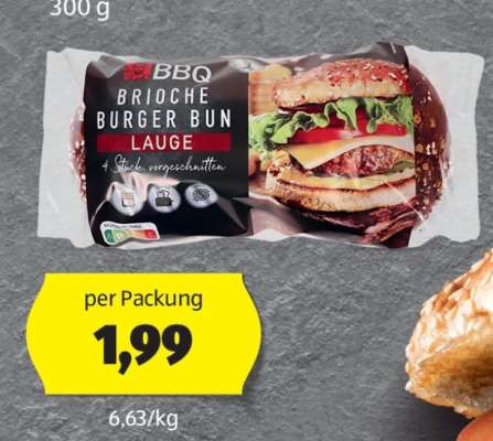 BBQ Brioche Burger Bun Lauge