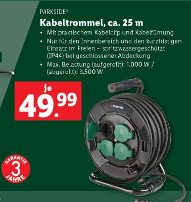 PARKSIDE® Kabeltrommel, ca. 25 m