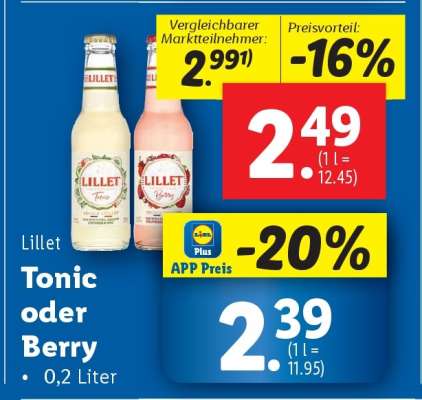 Lillet Tonic oder Berry