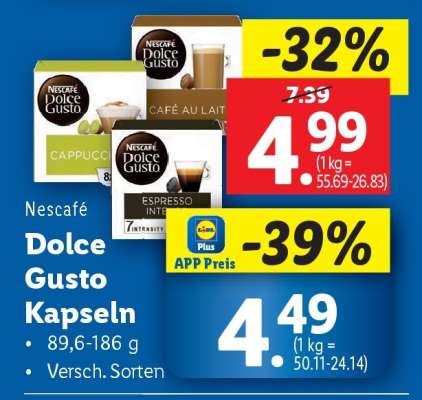 NESCAFÉ DOLCE GUSTO KAPSELN