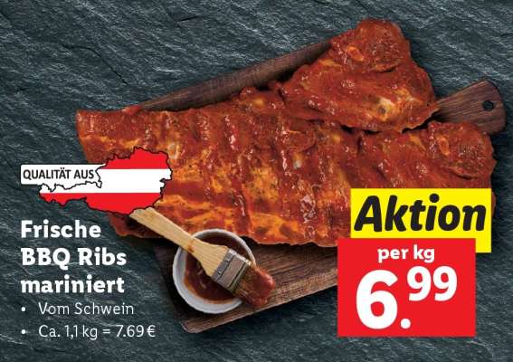 Frische BBQ Ribs mariniert