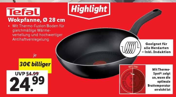 Tefal Wokpfanne, Ø 28 cm