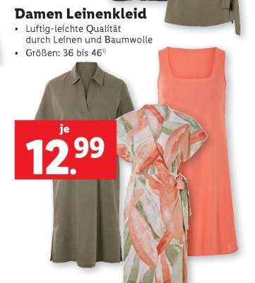 Damen Leinenkleid