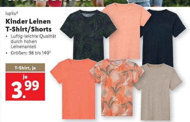 Kinder Leinen T-Shirt/Shorts