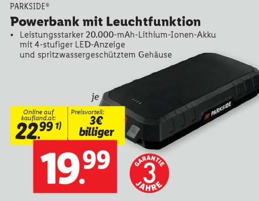 Powerbank mit Leuchtfunktion