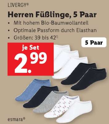 Herren Füßlinge, 5 Paar